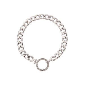 Meshmerise 18K Over Silver 0.15 Ct. Tw. Diamond Curb Chain Bracelet, White